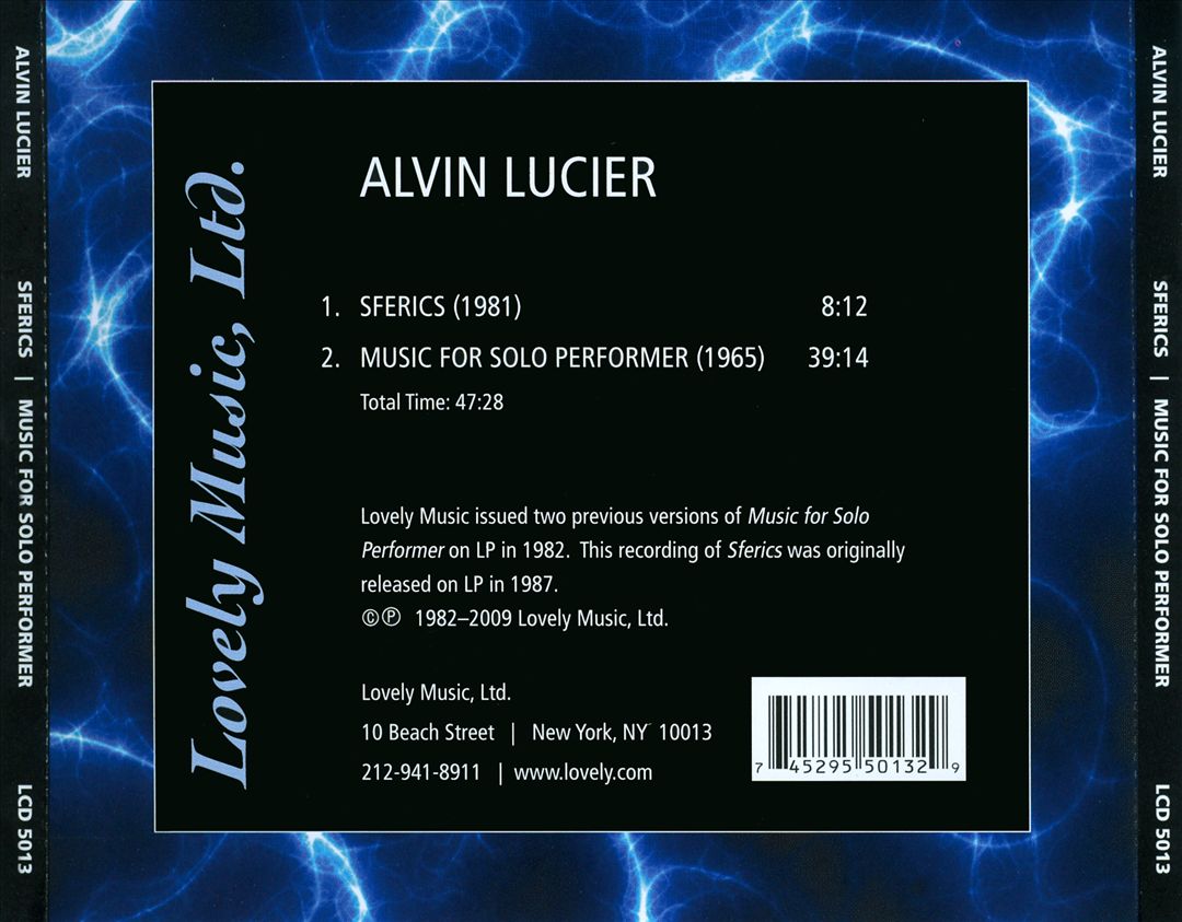 Alvin Lucier: Sferics; Music for Solo Performer cover art