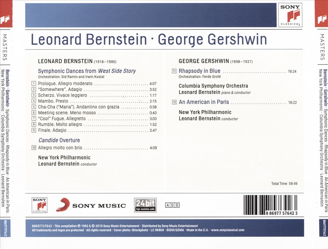 Leonard Bernstein, George Gershwin cover art