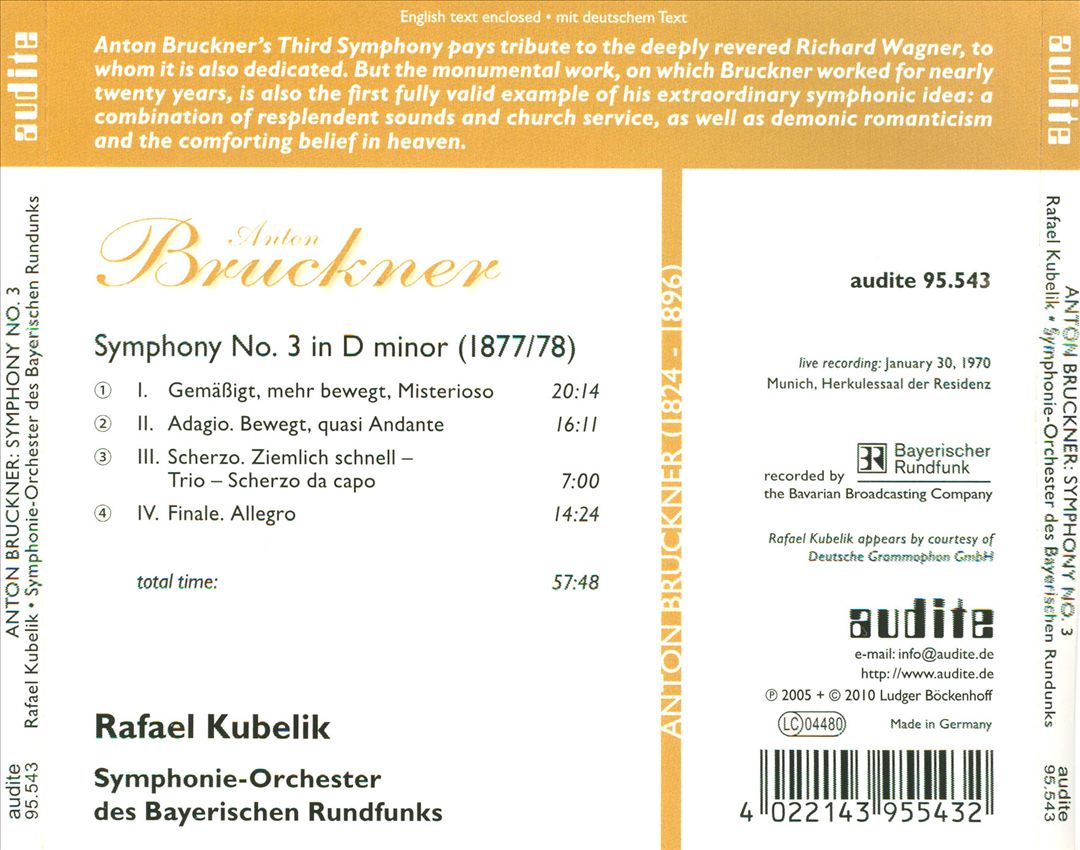 Bruckner: Symphony No. 3 in D minor cover art