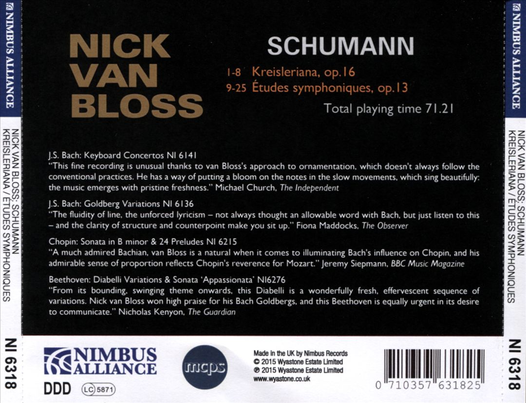 Schumann: Kreisleriana Op. 16; Études Symphoniques Op. 13 cover art