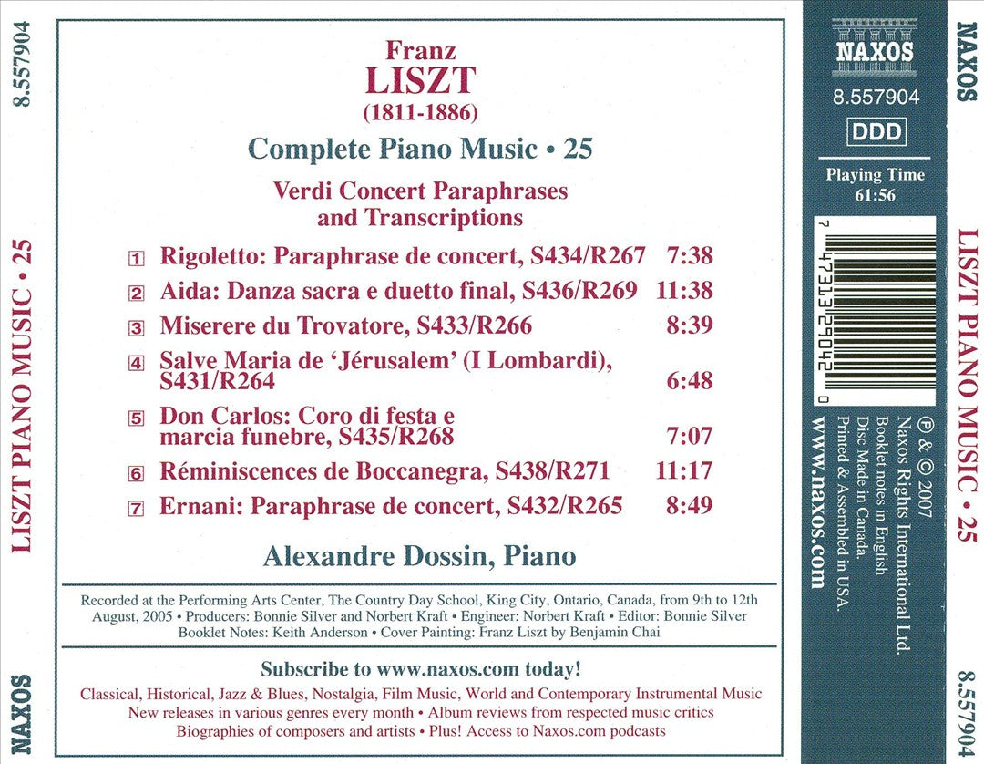Liszt: Verdi Concert Paraphrases and Transcriptions cover art