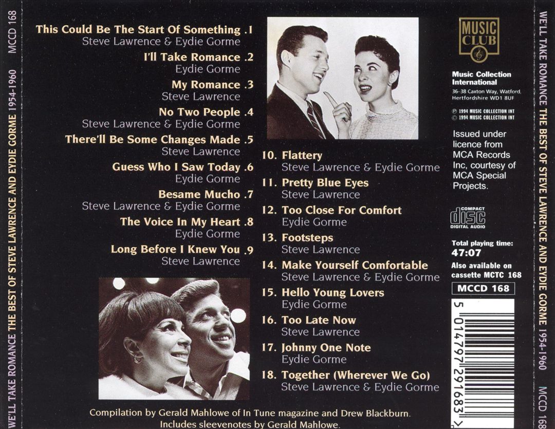 We'll Take Romance: The Best of Steve Lawrence & Eydie Gorme 1954-1960 cover art