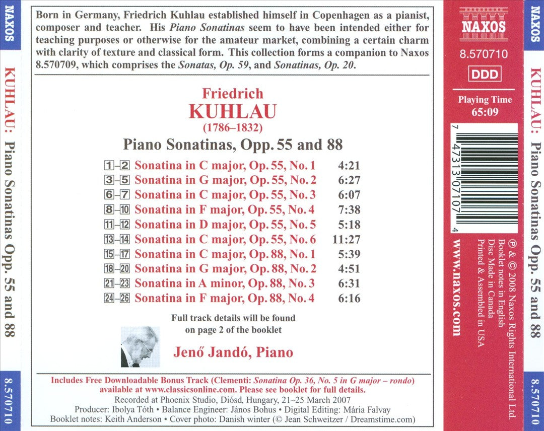 Kuhlau: Piano Sonatinas, Opp. 55 & 88 cover art