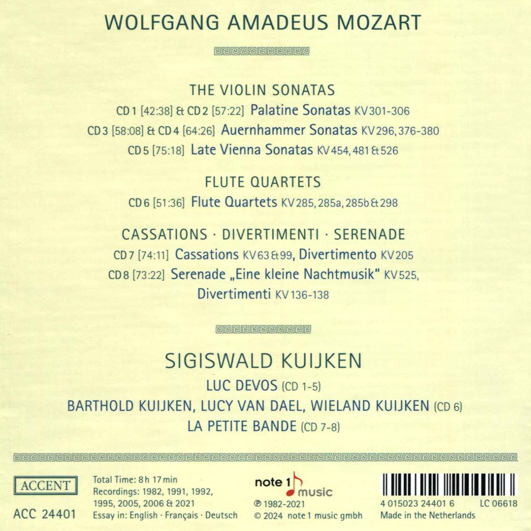 Wolfgang Amadeus Mozart: Chamber Music cover art