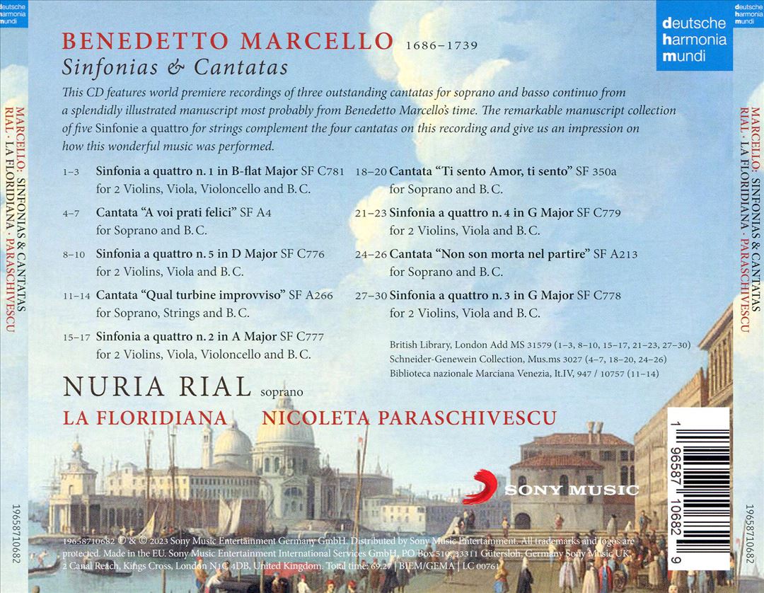 Benedetto Marcello: Sinfonias & Cantatas cover art