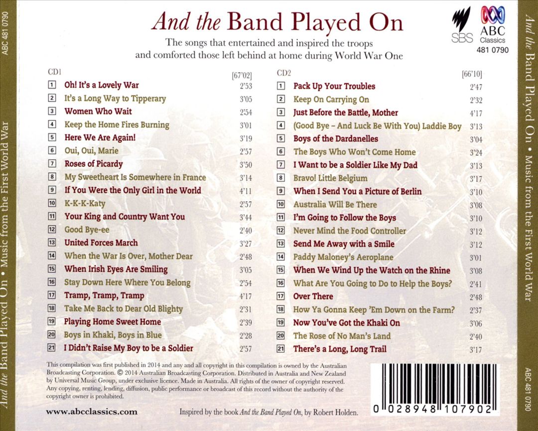 And the Band Played On: Music From the First World War cover art