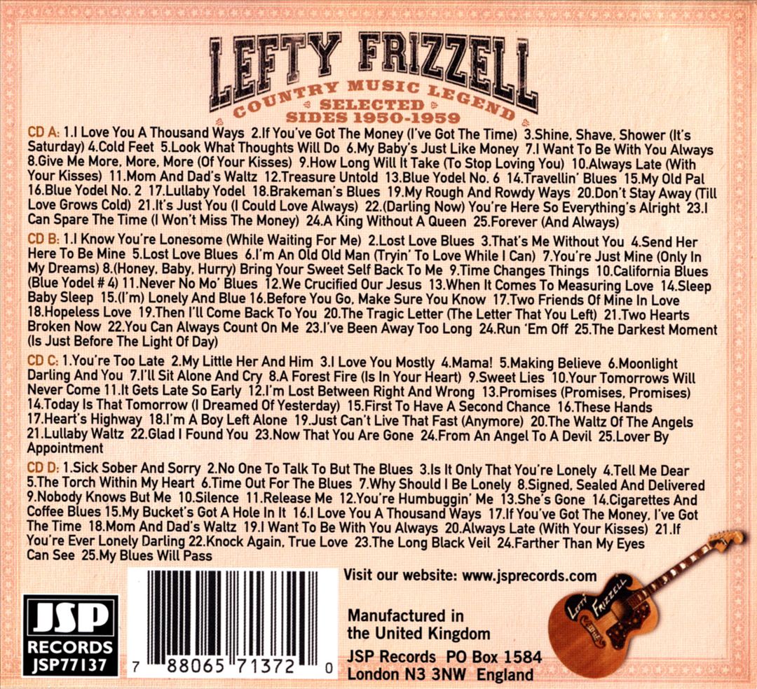 Country Music Legend: Selected Sides 1950-1959 cover art