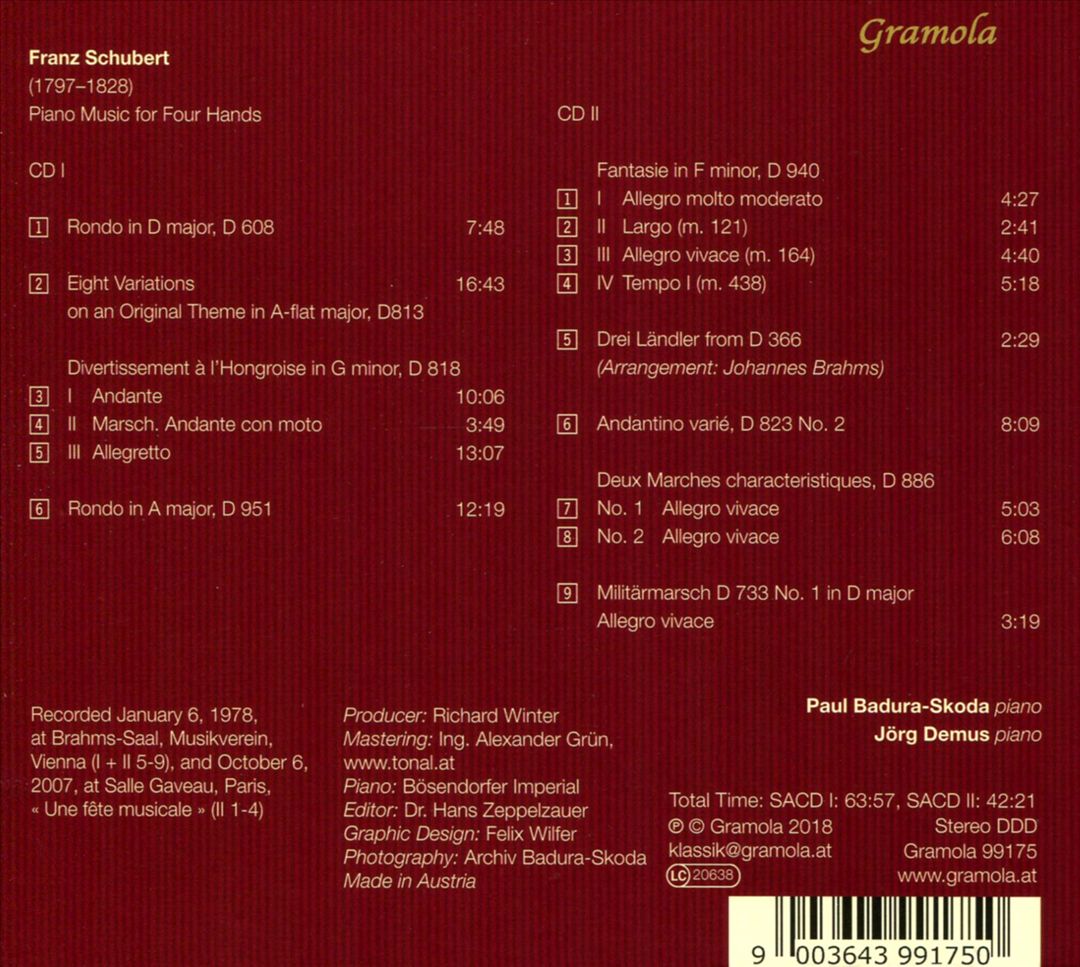 Franz Schubert: Klaviermusik zu vier Händen cover art
