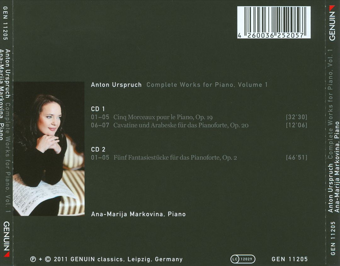 Anton Urspruch: Complete Works for Piano cover art