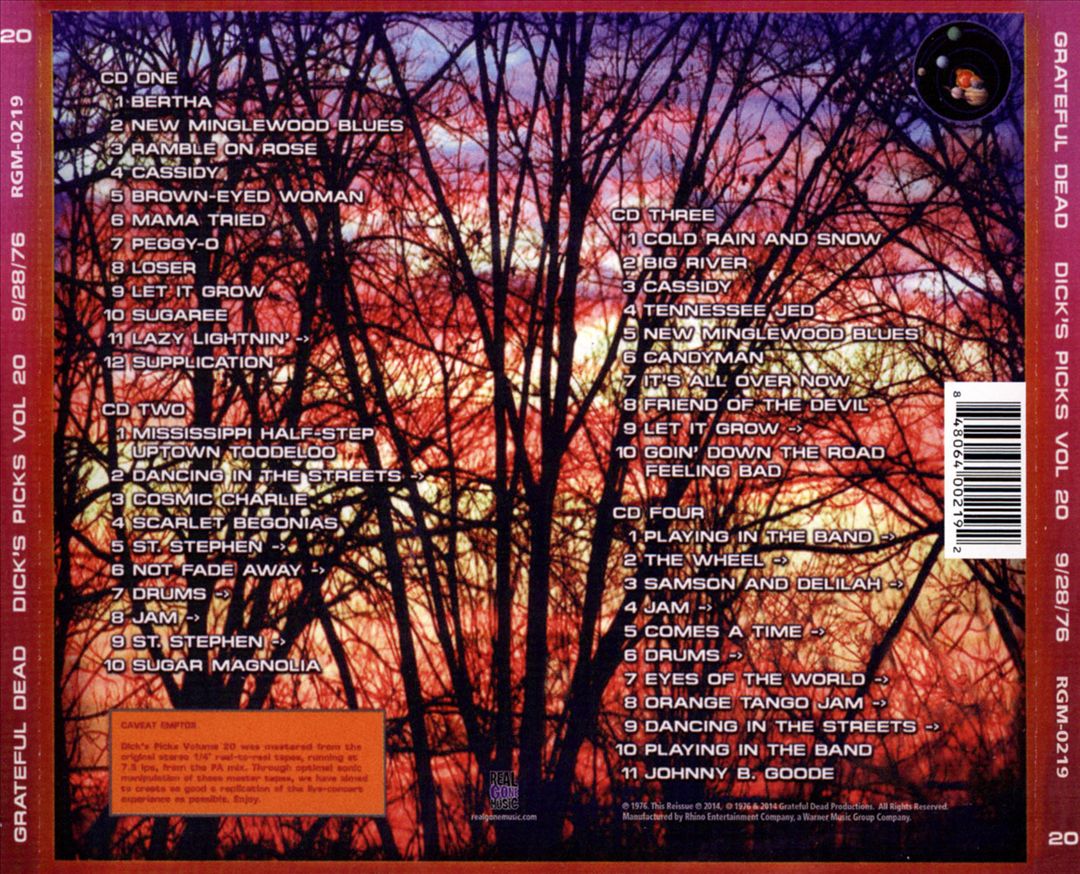 Dick's Picks, Vol. 20: Live at Capital Centre, Landover, MD and Onondaga County War Memorial, Syrcause, NY cover art