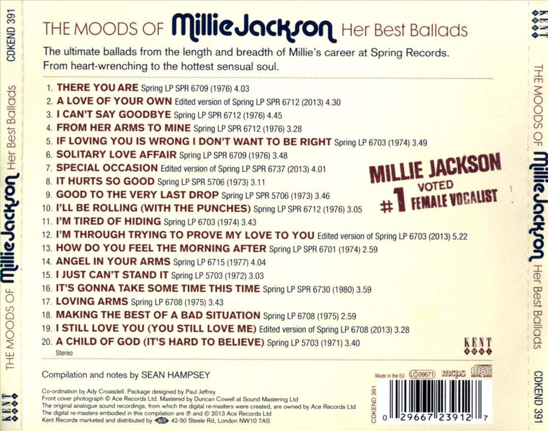 Moods of Millie Jackson: Her Best Ballads cover art