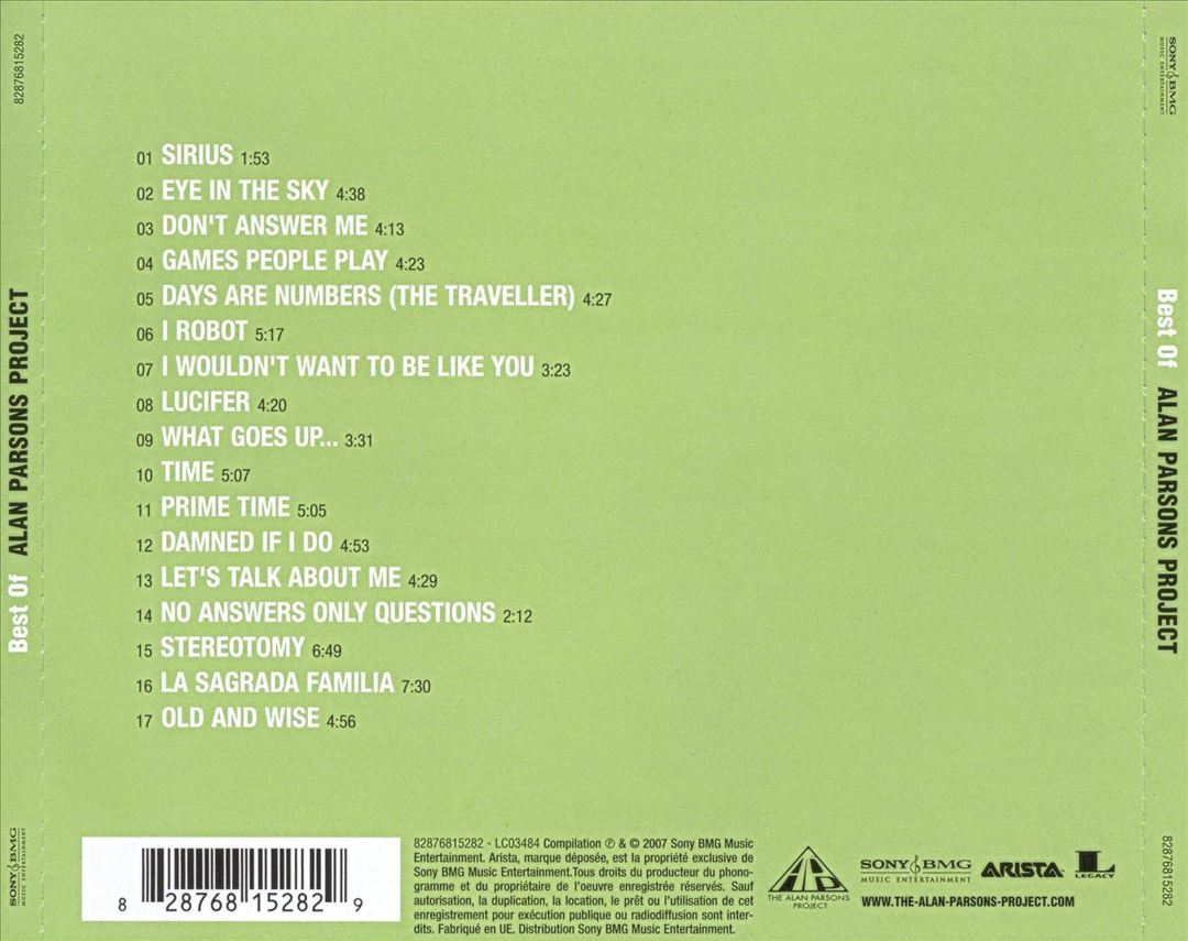 Very Best of the Alan Parsons Project cover art