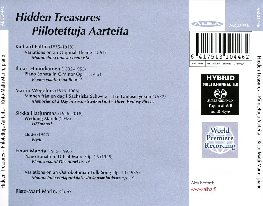 Hidden Treasures: Romantic Finnish Piano Music cover art