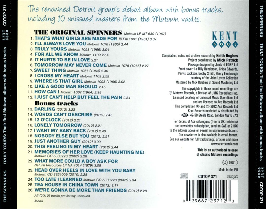 Truly Yours: Their First Motown Album with Bonus Tracks 1963-1967 cover art