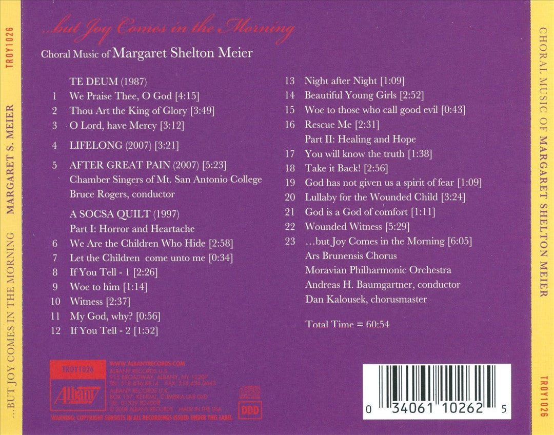 But Joy Comes in the Morning: Choral Music by Margaret S. Meier cover art