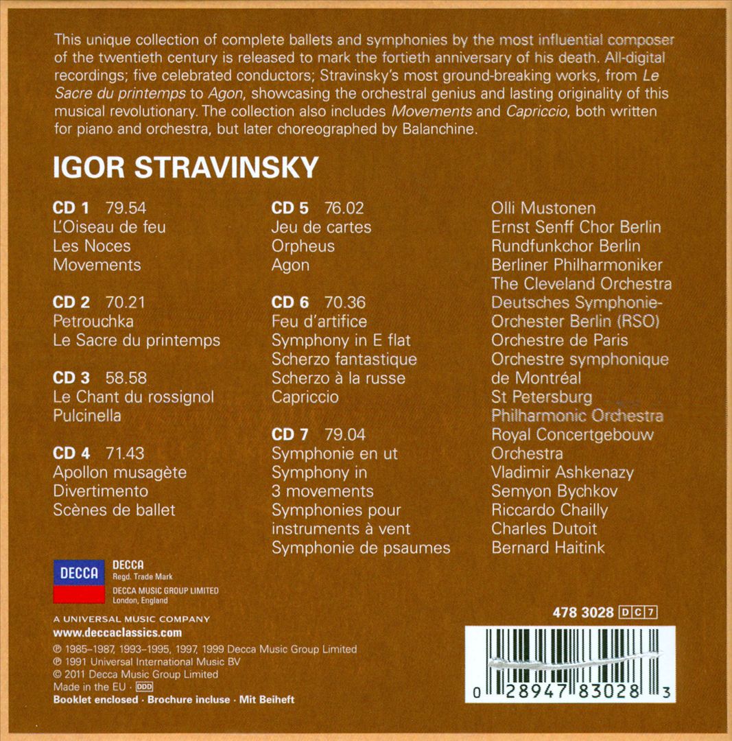 Stravinsky: The Complete Ballets & Symphonies cover art