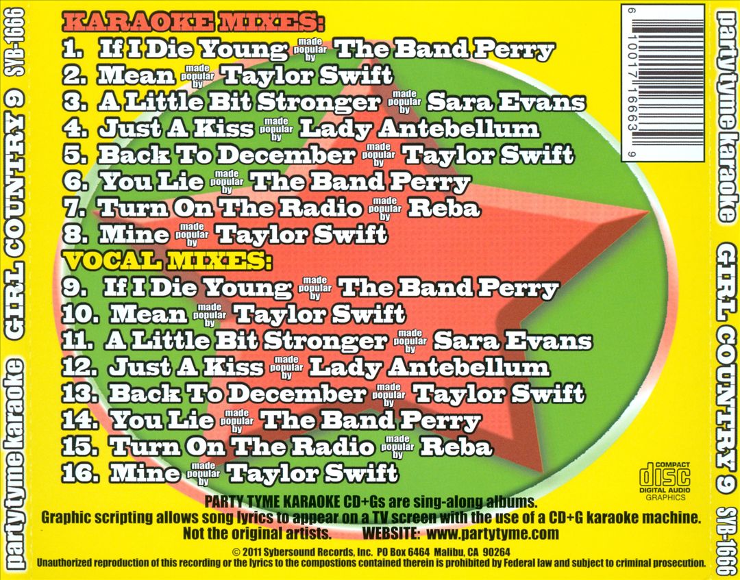 Party Tyme Karaoke: Girl Country 9 cover art