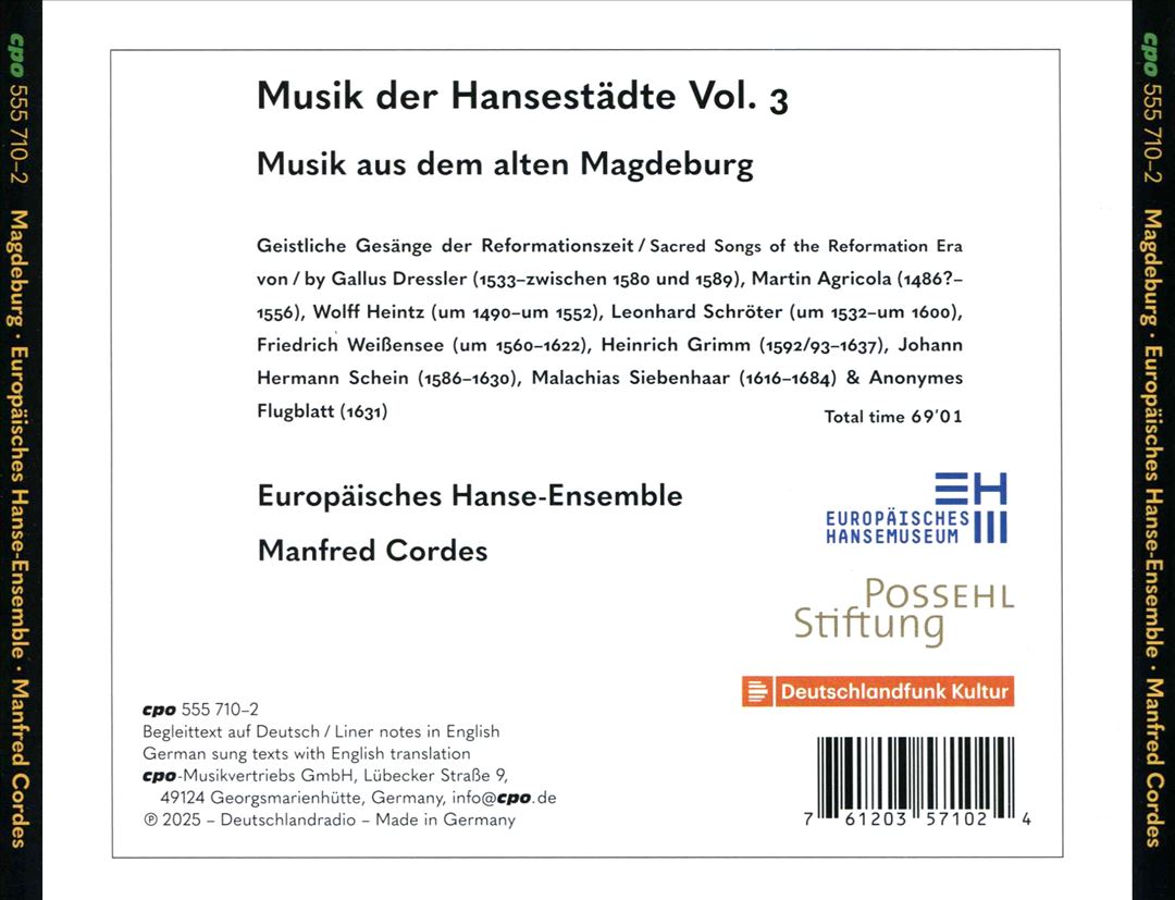 Musik der Hansestädte, Vol. 3: Musik aus dem alten Magdeburg cover art