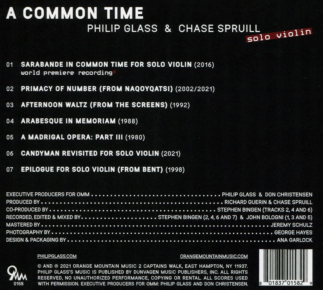 Philip Glass: A Common Time cover art