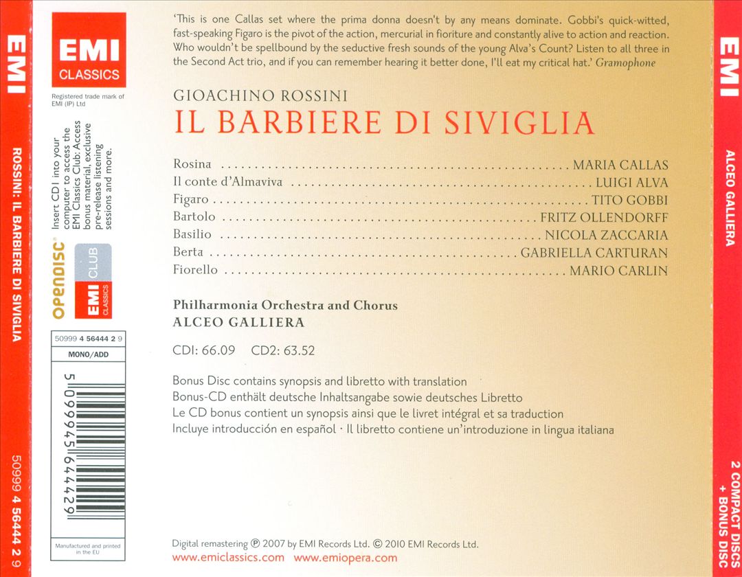 Gioachino Rossini: Il barbiere di Siviglia cover art
