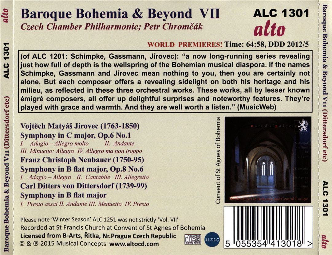 Baroque Bohemia & Beyond, Vol. 7: Dittersdorff, Jírovec, Neubauer cover art
