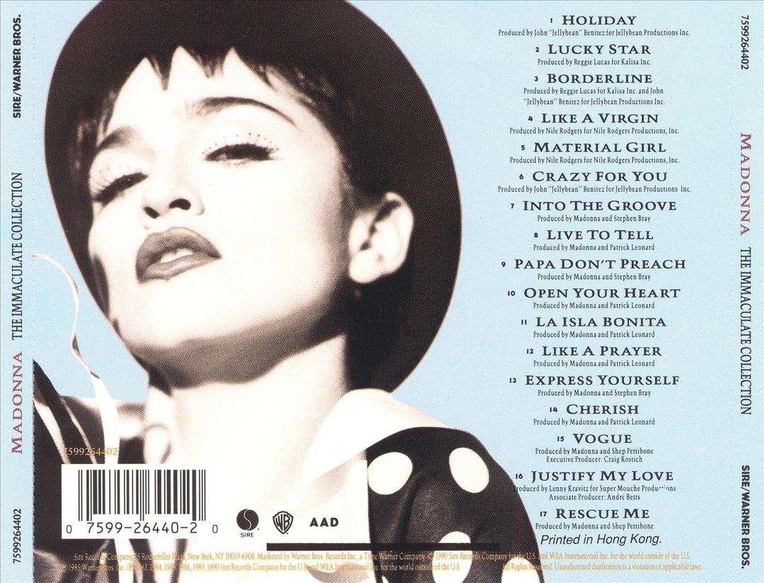 Immaculate Collection cover art