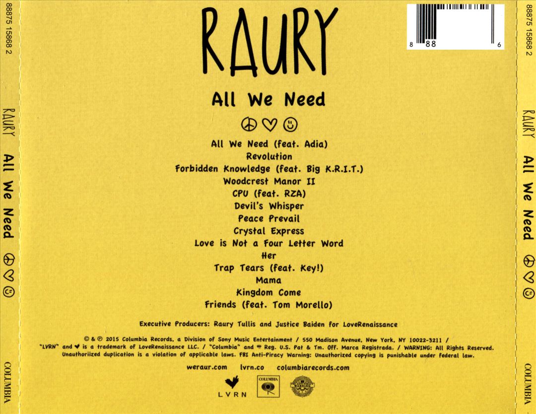 All We Need cover art
