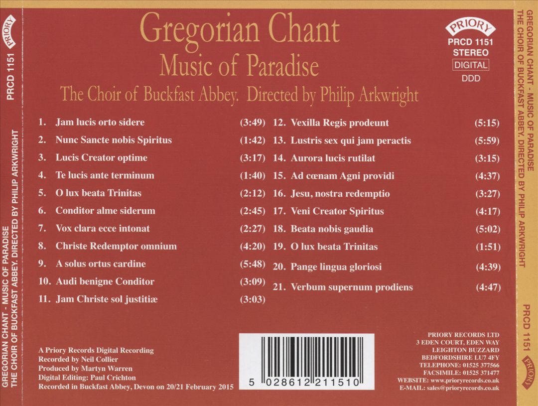 Gregorian Chant: Music of Paradise cover art