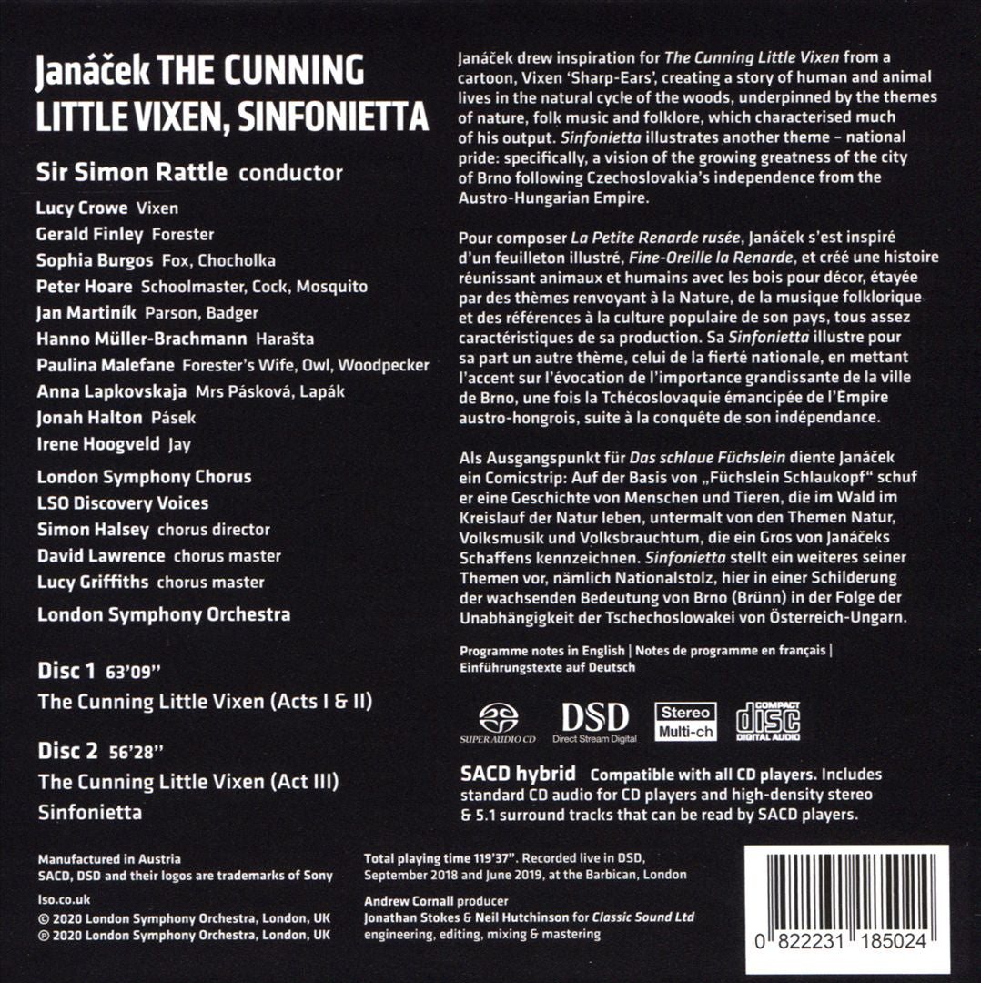 Janácek: The Cunning Little Vixen; Sinfonietta cover art