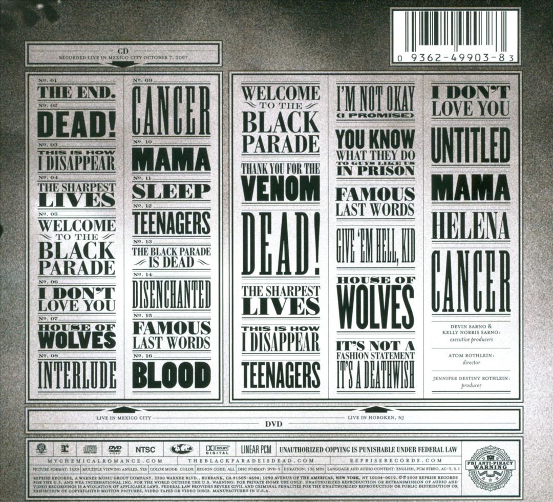 Black Parade Is Dead! cover art