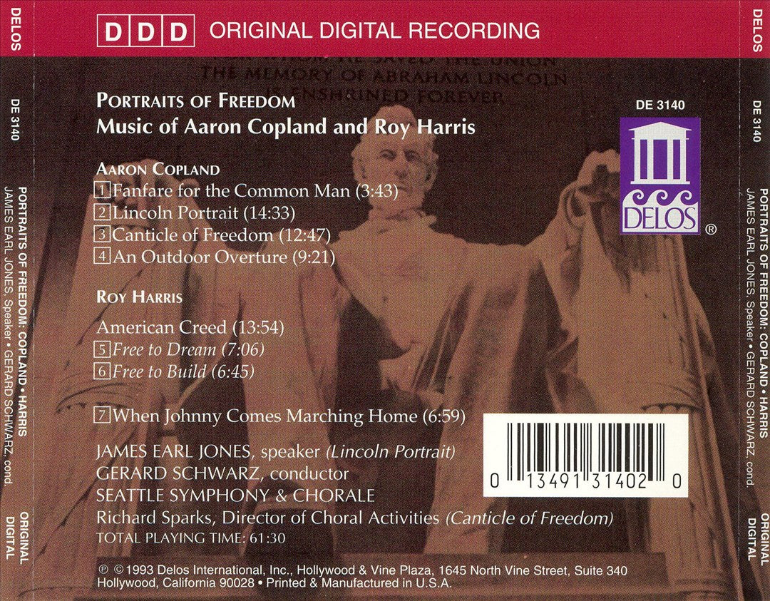 Portraits of Freedom: Music by Aaron Copland and Roy Harris cover art