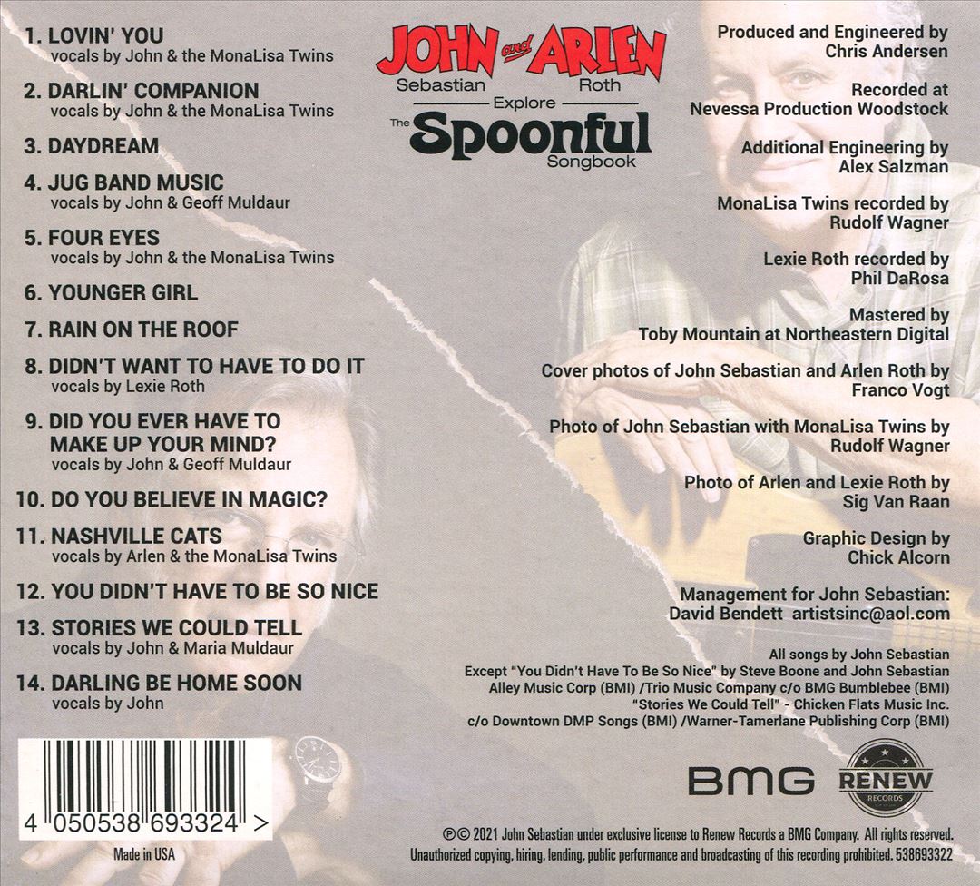 John Sebastian and Arlen Roth Explore the Spoonful Songbook cover art