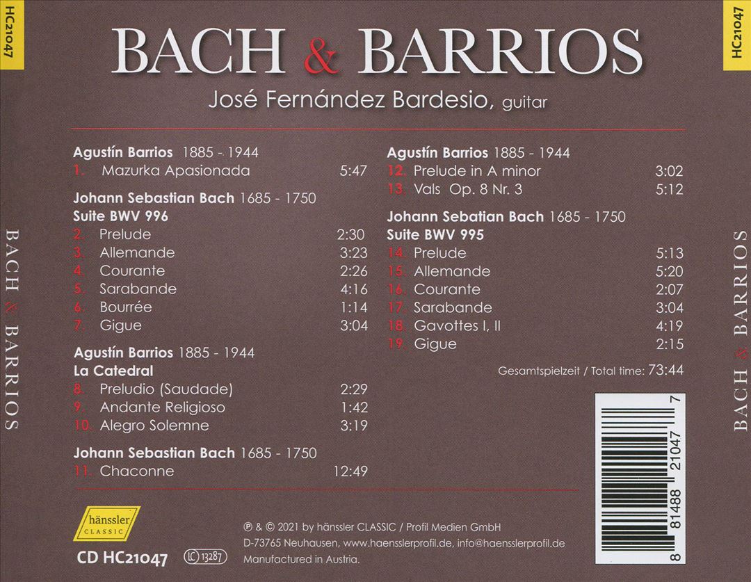 Bach & Barrios cover art