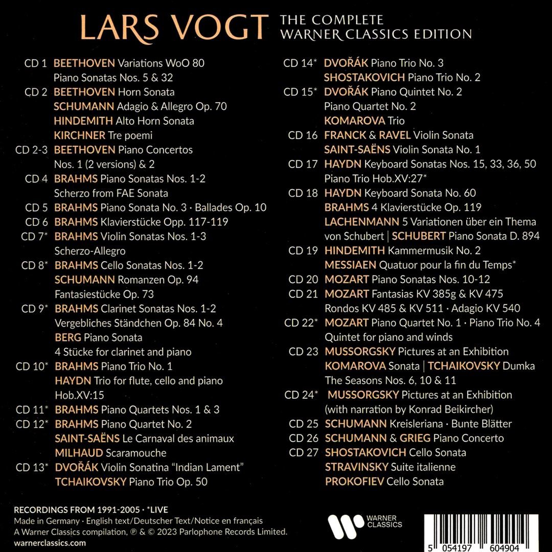 Lars Vogt: The Complete Warner Classics Edition cover art