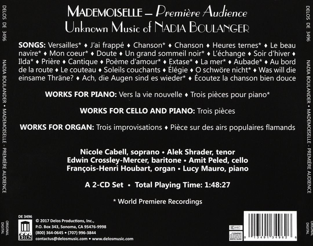 Mademoiselle - Première Audience: Unknown Music of Boulanger cover art
