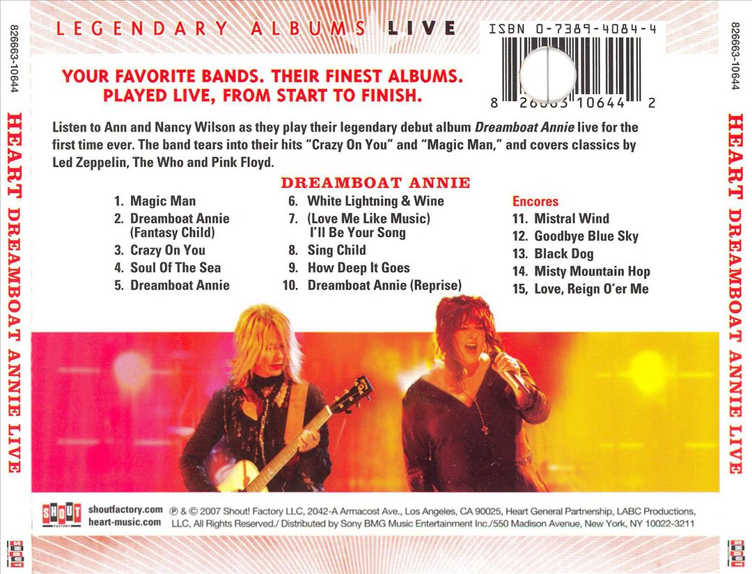 Dreamboat Annie: Live cover art