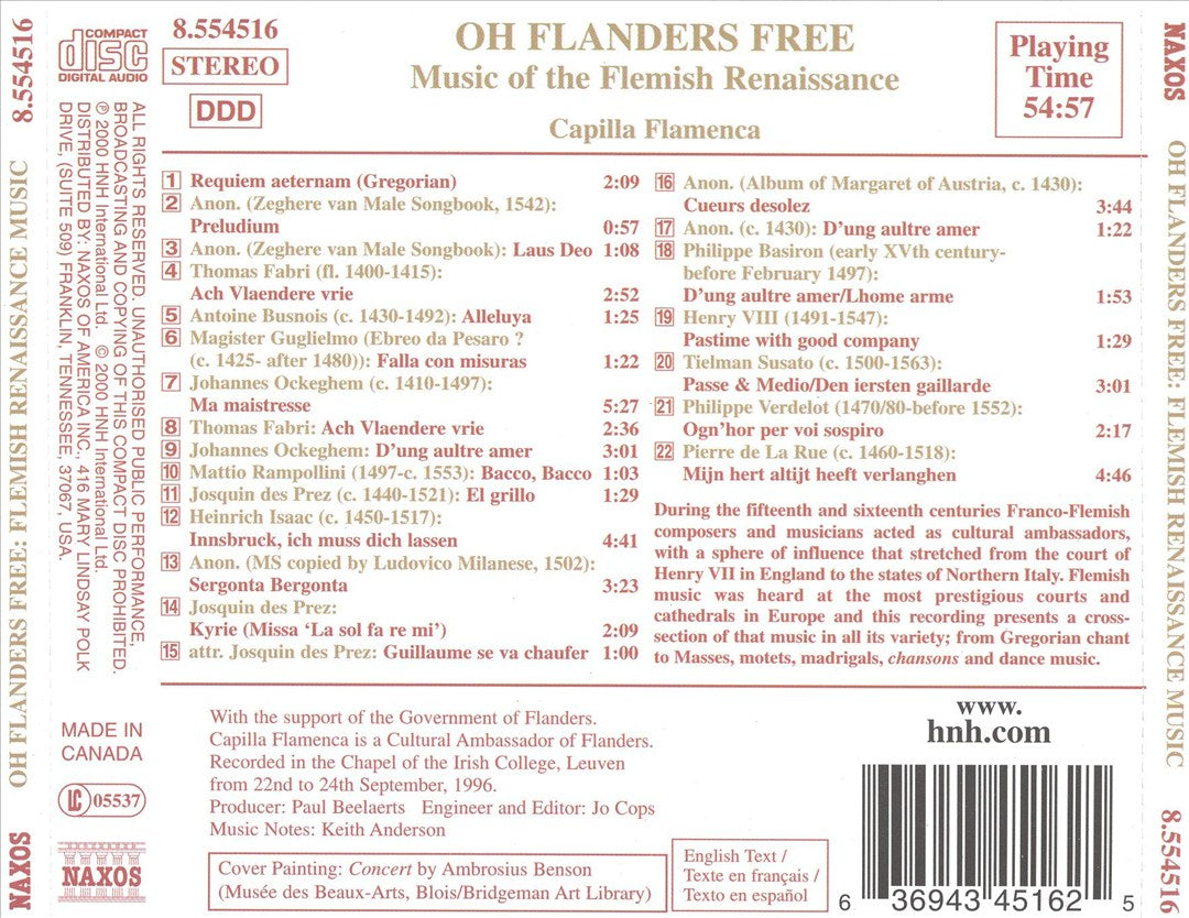 Oh Flanders Free: Music of the Flemish Renaissance cover art