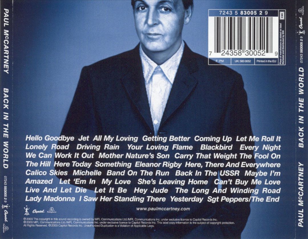 Back in the World cover art