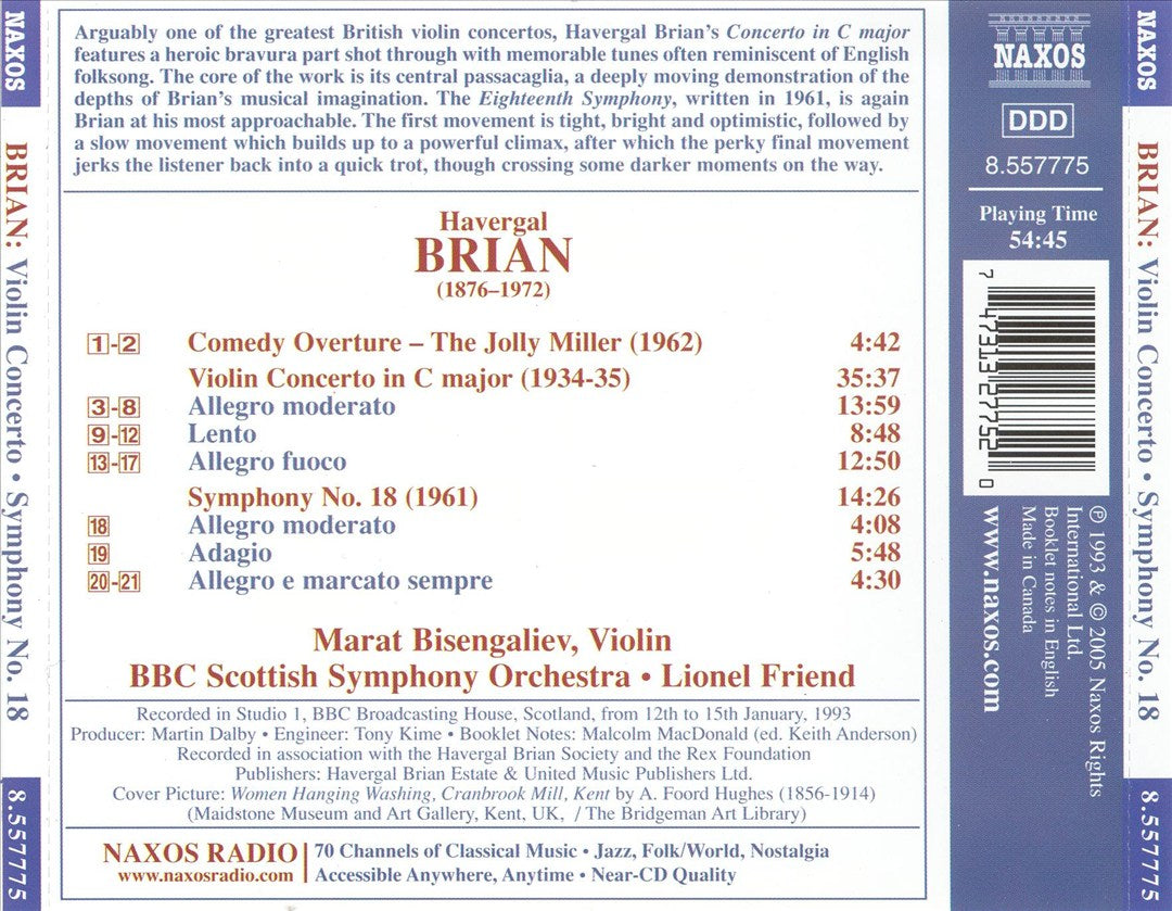 Havergal Brian: Violin Concerto; Symphony No. 8; The Jolly Miller Overture cover art