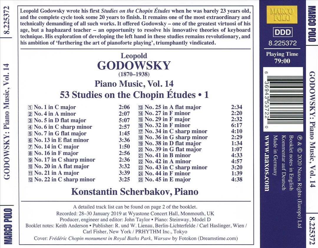 Godowsky: 53 Studies on the Chopin Études, Vol. 1 cover art