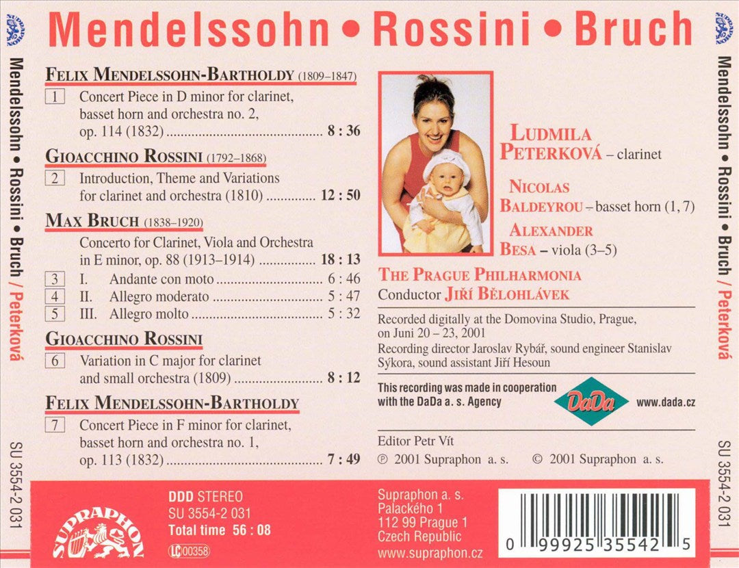 Mendelssohn, Rossini, Bruch: Works for Clarinet and Orchestra cover art