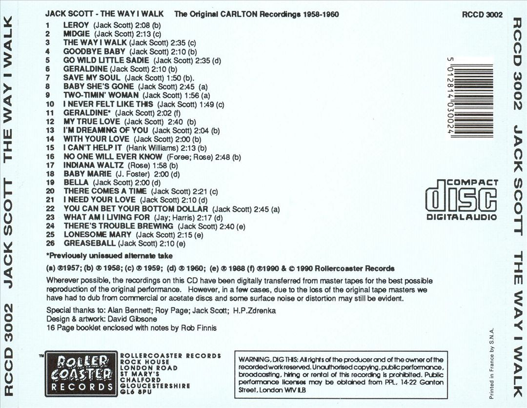 Way I Walk: The Original Carlton Recordings 1958-1960 cover art