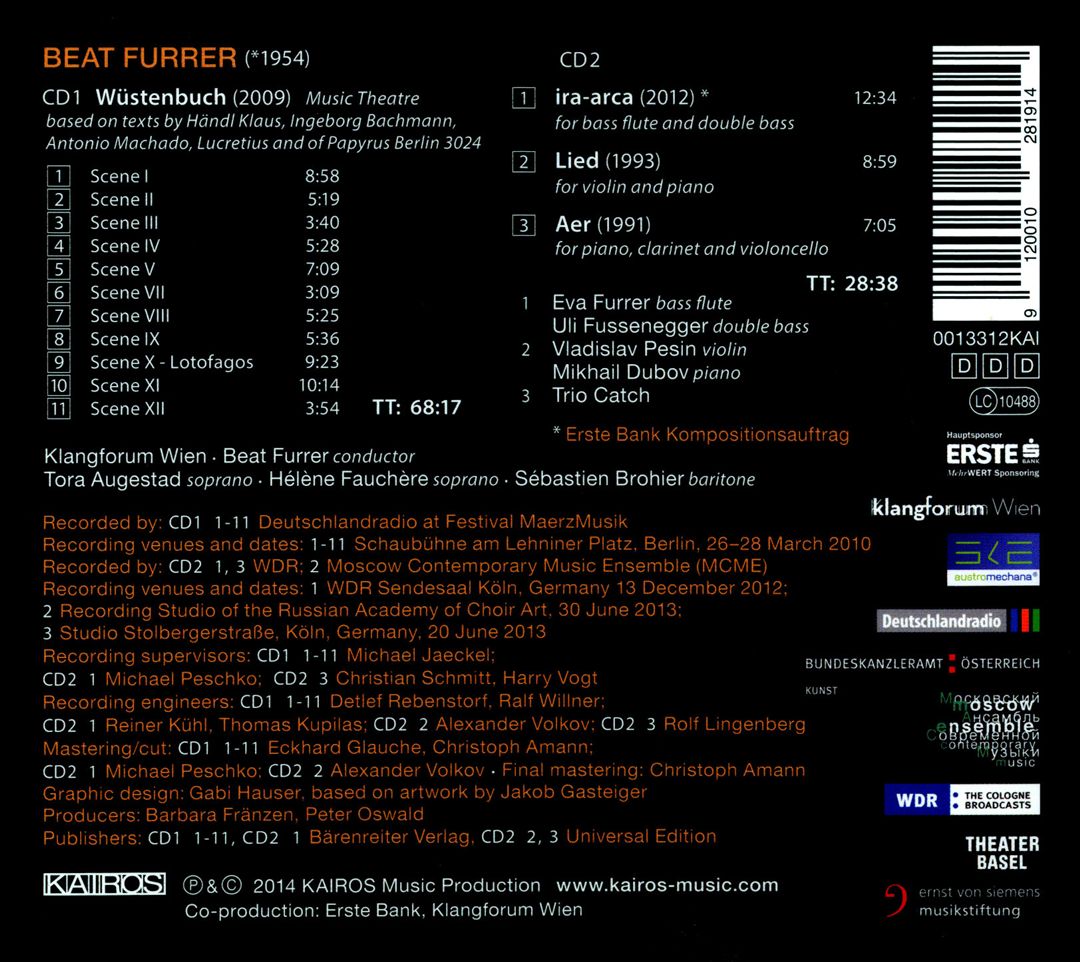 Beat Furrer: Wüstenbuch; Ira-arca; Lied & Aer cover art