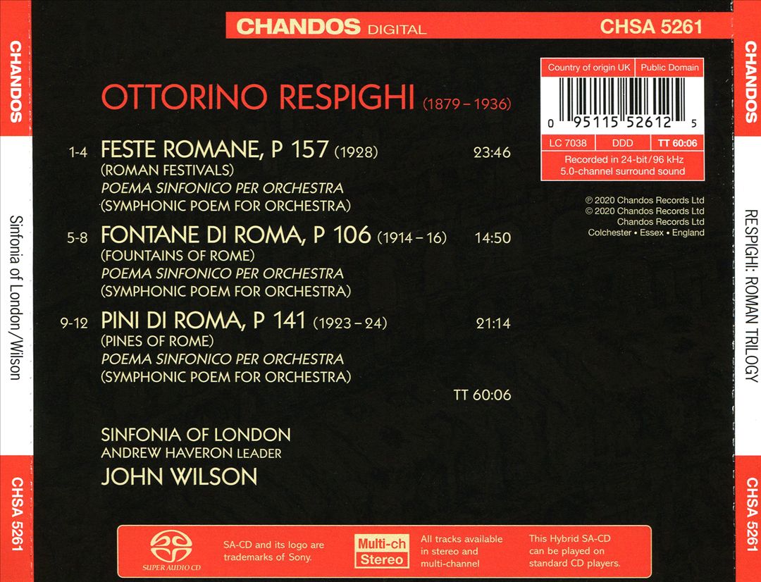 Respighi: Fontane di Roma; Pini di Roma; Feste Romane cover art