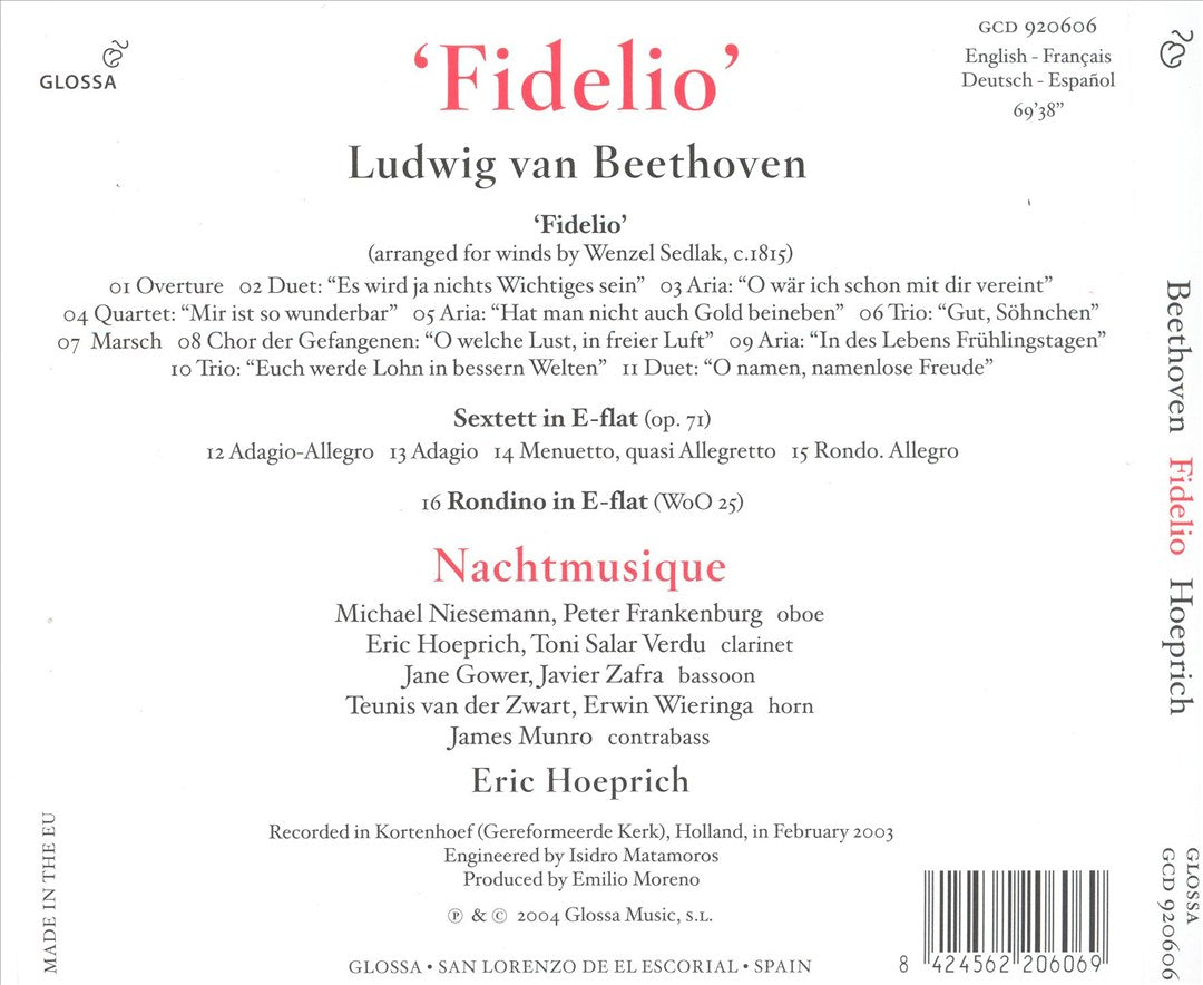 Beethoven: Fidelio (Version for Harmonie) cover art