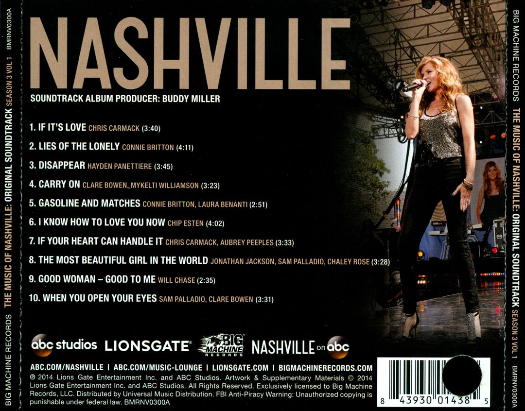 Music of Nashville: Original Soundtrack Season 3, Vol. 1 cover art
