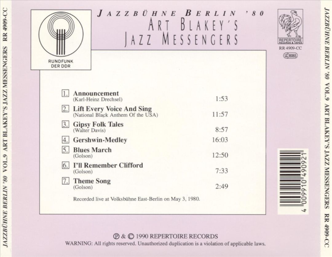 Jazzbuhne Berlin '80 cover art