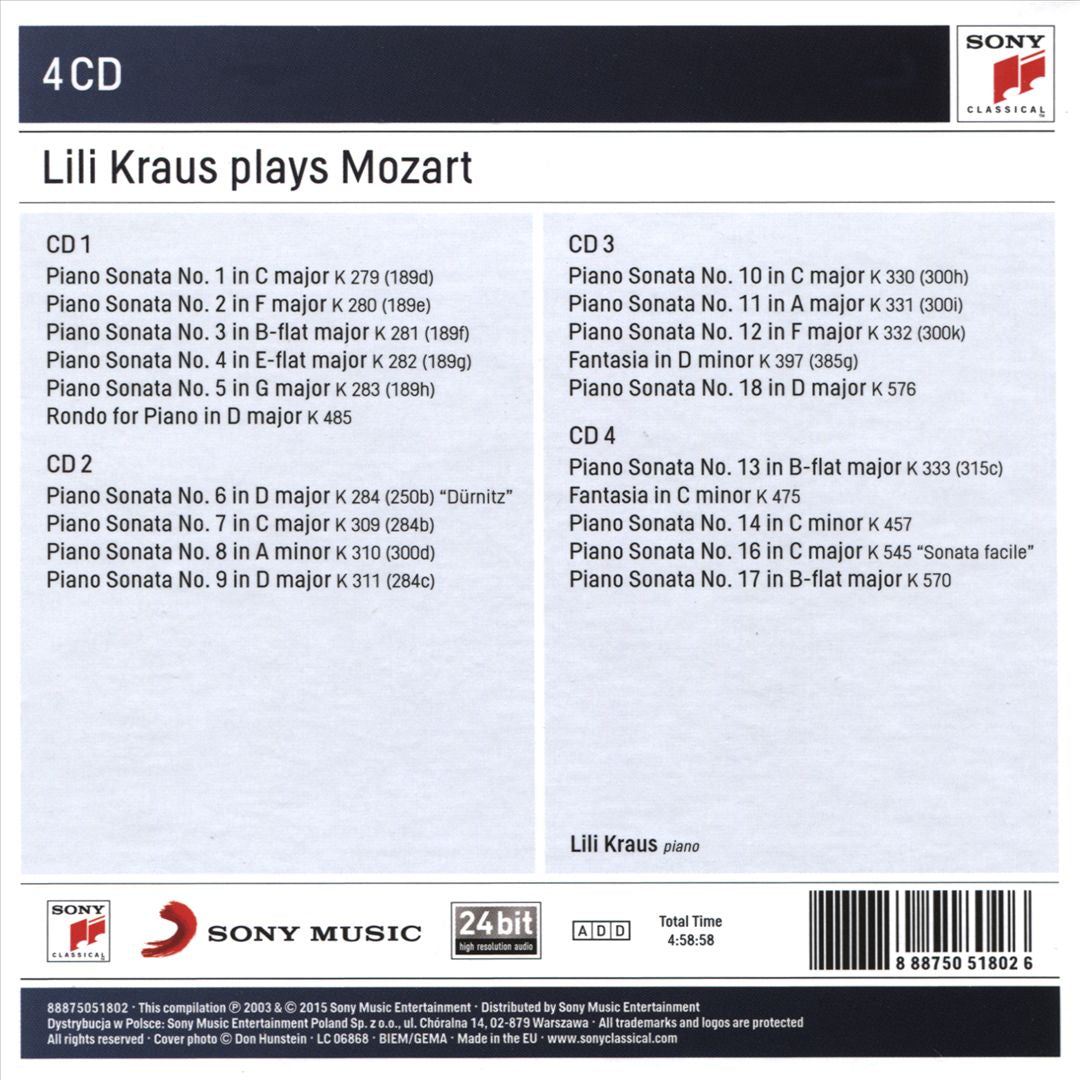 Lili Kraus plays Mozart Piano Concertos: The Complete Columbia Recordings, 1965-1966 cover art