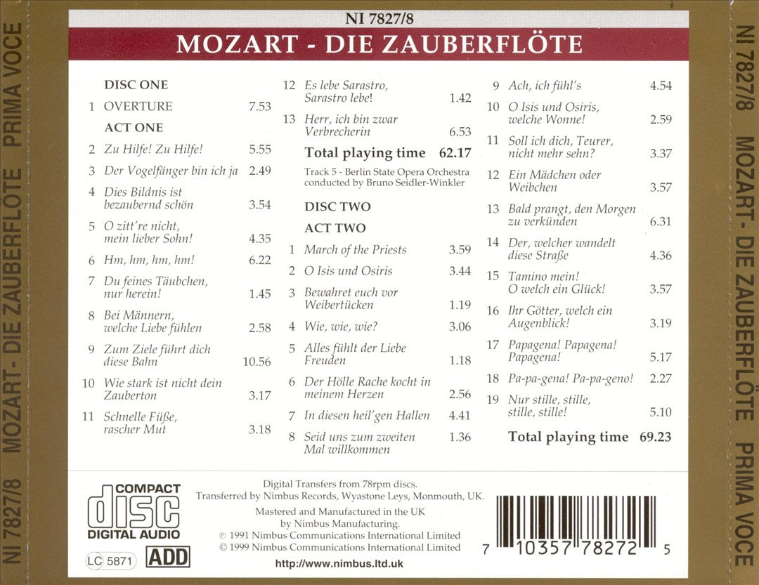 Mozart: Die Zauberflöte cover art