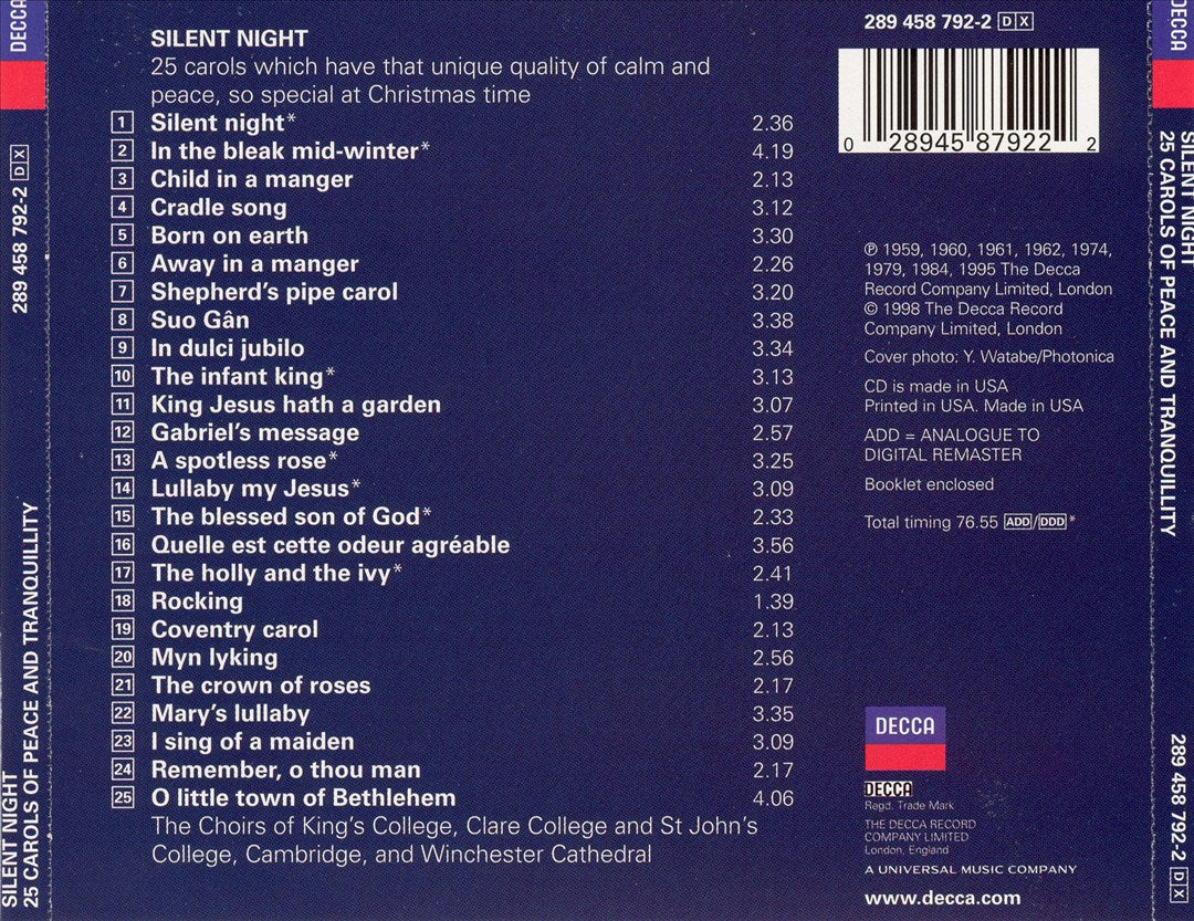 Silent Night: 25 Carols of Peace & Tranquility cover art
